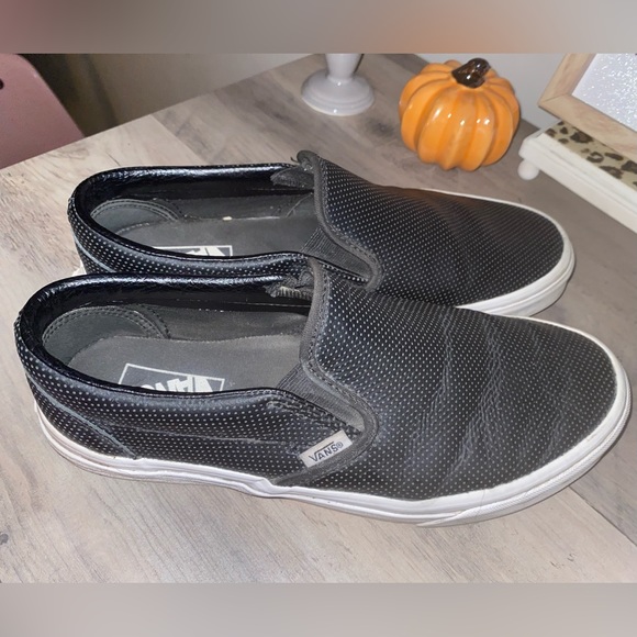 Women’s Black Slip On Vans Size 10 - Picture 3 of 3